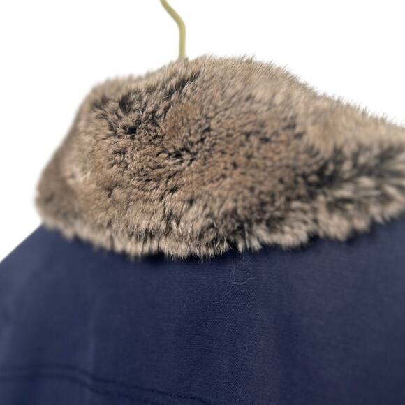 G.H. BASS & Co. Fur Collar Barn Jacket Navy Small - Picture 5 of 7